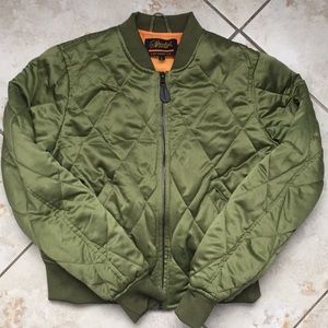 Olive green puffer jacket
